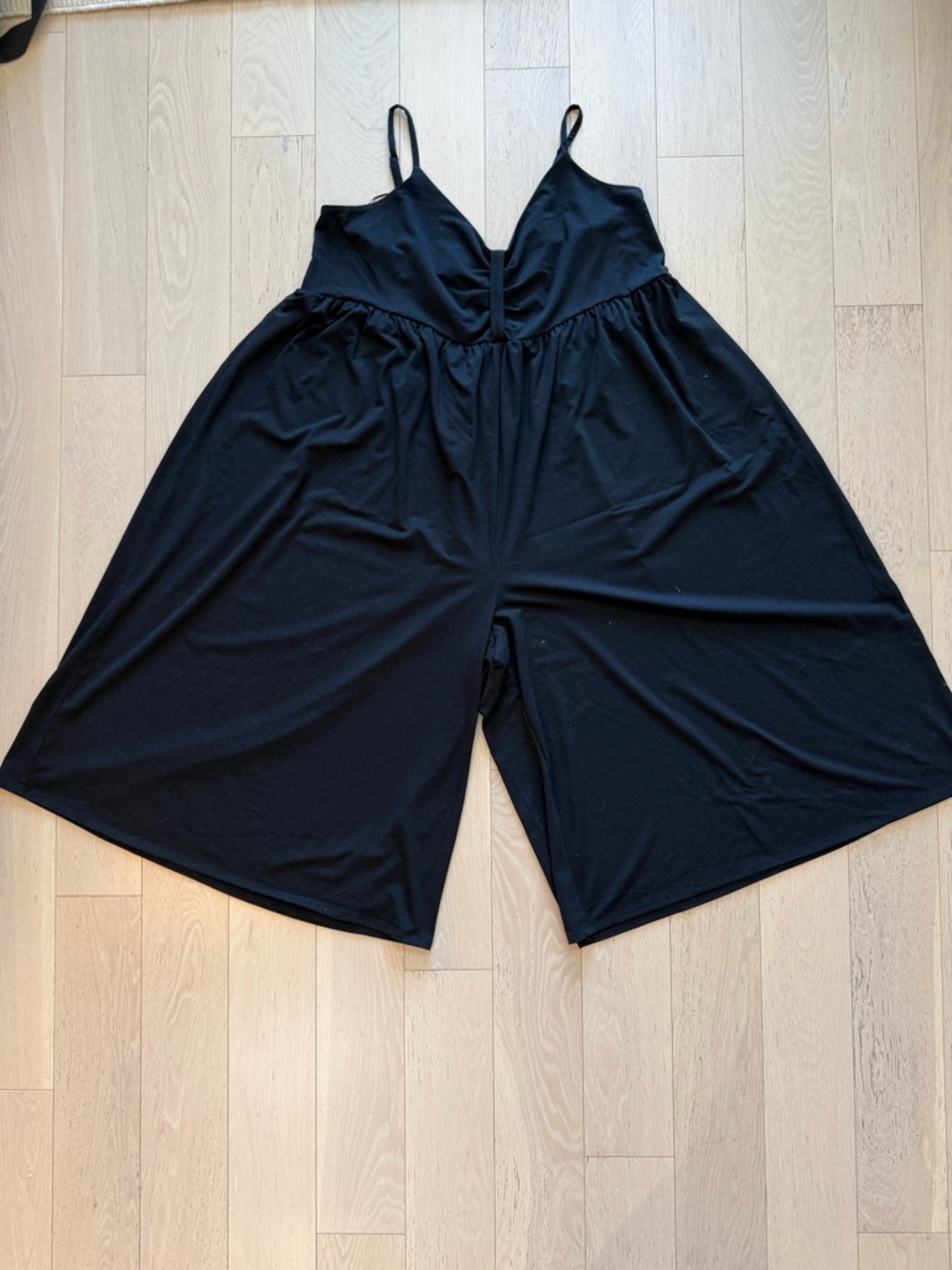 Addition Elle Black Wide-Leg Spaghetti Strap Jumpsuit